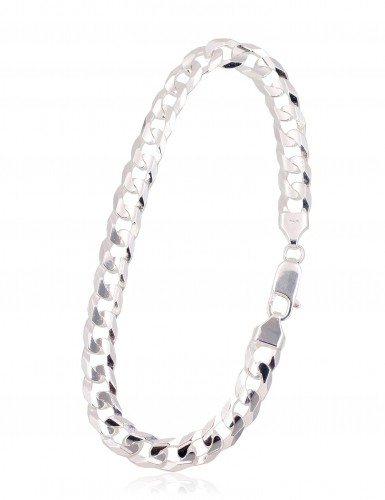 Серебряная цепочка Картье 6.9 мм, алмазная обработка граней #2400063-bracelet, Серебро 925°, длина: 23 см, 14.5 гр. image 1
