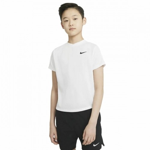 Krekls ar Īsām Piedurknēm Bērniem Nike Court Dri-FIT Victory Balts image 1