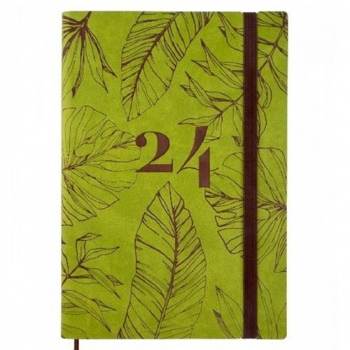 Diary Finocam Dynamic Casual 2024 Leaf of a plant Multicolour A5 14 x 20,4 cm image 1