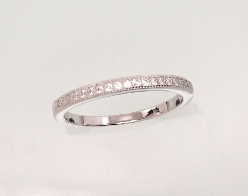 Серебряное кольцо #2101479(PRh-Gr)_CZ, Серебро 925°, родий (покрытие), Цирконы, Размер: 15.5, 1.5 гр. image 1