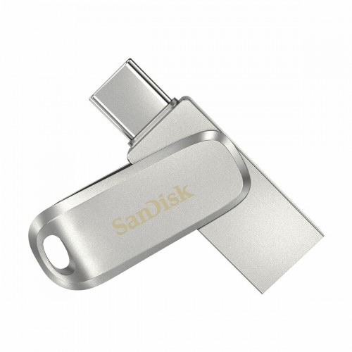 Micro SD Memory Card with Adaptor SanDisk Ultra Dual Drive Luxe Silver Steel 64 GB image 1