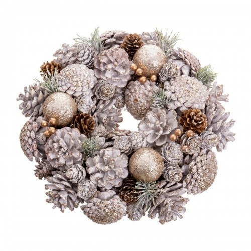 Advent wreathe White Golden Plastic Foam Pineapples 26 x 26 x 8 cm image 1