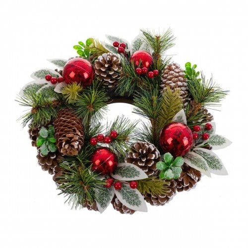 Advent wreathe Red Green Multicolour Plastic Foam Pineapples 30 x 30 cm image 1