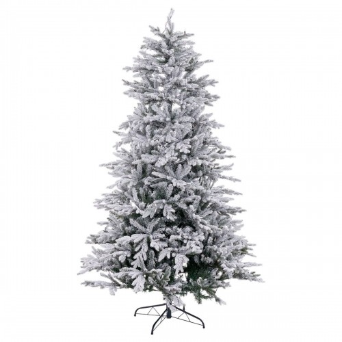 Christmas Tree White Green PVC Metal Polyethylene Snowfall 180 cm image 1