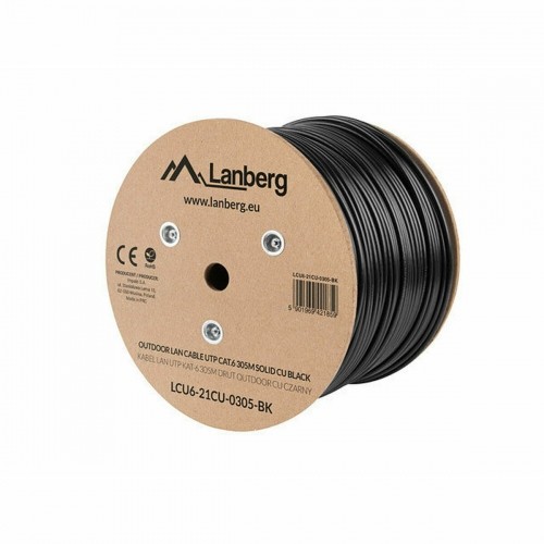 Жесткий сетевой кабель UTP кат. 6 Lanberg LCU6-21CU-0305-BK 305 m Чёрный image 1