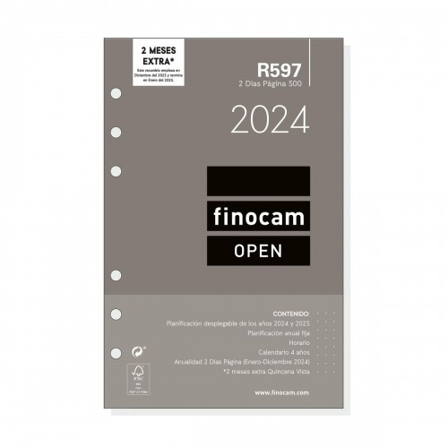 Agenda refill Finocam Open R597 2024 Белый 11,7 x 18,1 cm image 1