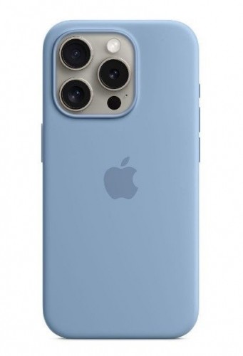 Apple  
       -  
       iPhone 15 Pro Silicone Case with MagSafe - Winter Blue image 1