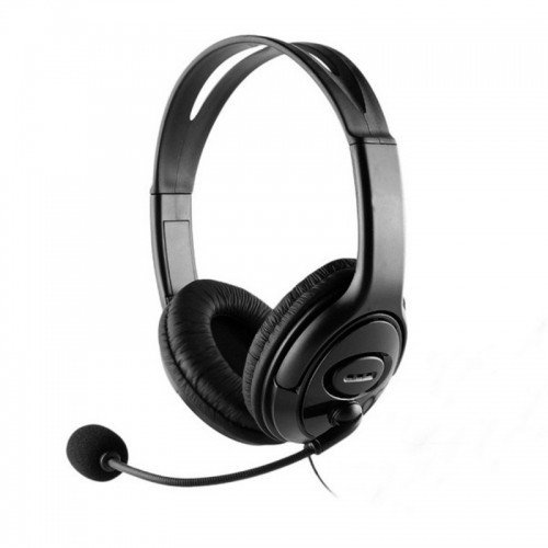 Headphones with Microphone CoolBox Coolchat U1 Black image 1