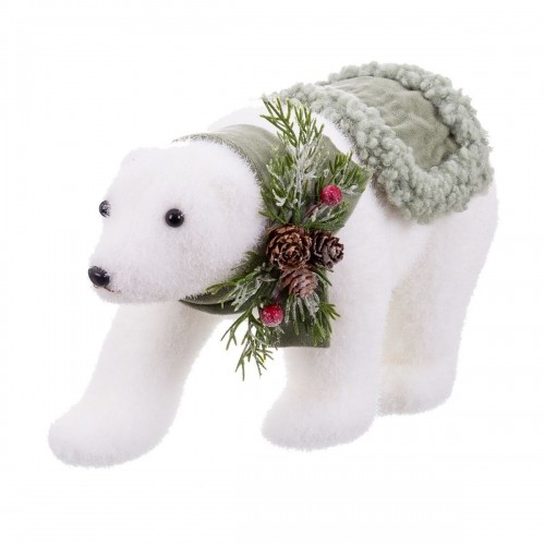 Bigbuy Christmas Новогоднее украшение Белый Разноцветный Пластик Polyfoam Ткань Медведь 13 x 32 x 15 cm image 1