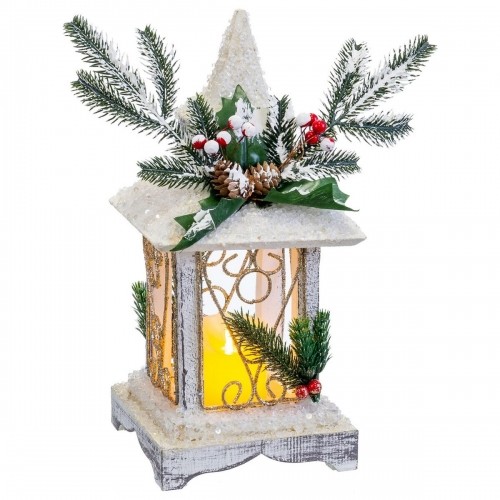 Bigbuy Christmas Ziemassvētku Nieciņš Balts Koks Plastmasa Фонарь 14,5 x 14,5 x 32 cm image 1