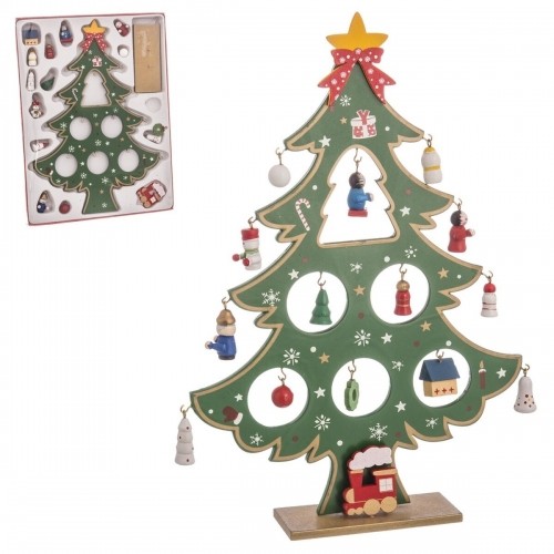 Bigbuy Christmas Ziemassvētku Nieciņš Daudzkrāsains Koks MDF Jaungada eglīte 26 cm image 1