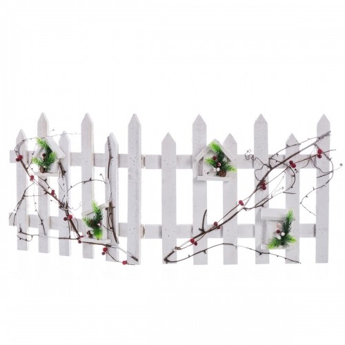 Bigbuy Christmas Новогоднее украшение Белый Разноцветный Деревянный Пластик забор 98 x 40 x 1,5 cm image 1