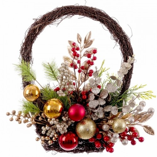 Bigbuy Christmas Galda rotājums Daudzkrāsains Rotangpalma Plastmasa 40 cm image 1