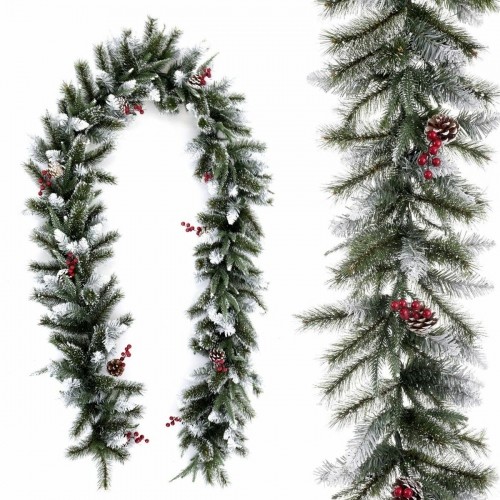 Bigbuy Christmas Ziemassvētku dāvana PVC Balts Sarkans Zaļš Ananāsi 270 x 28 x 14 cm image 1