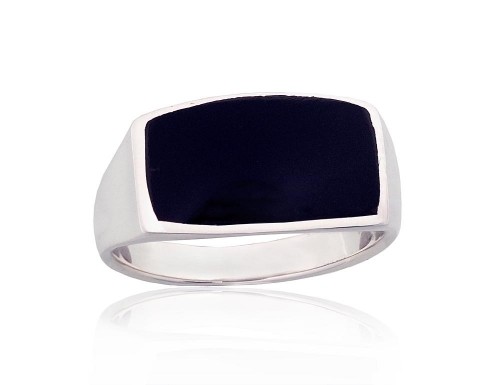 Серебряное кольцо #2101354_ON, Серебро 925°, Оникс, Размер: 20, 6.4 гр. image 1