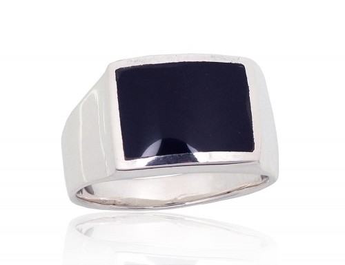Серебряное кольцо #2100500_ON, Серебро 925°, Оникс, Размер: 21, 7.9 гр. image 1