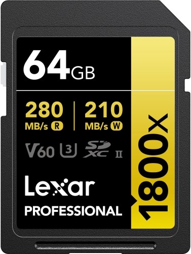 Lexar memory card SDXC 64GB Professional 1800x UHS-II U3 V60 image 1