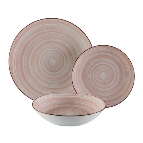 Tableware Versa Artesia 18 Pieces Pink Porcelain image 1