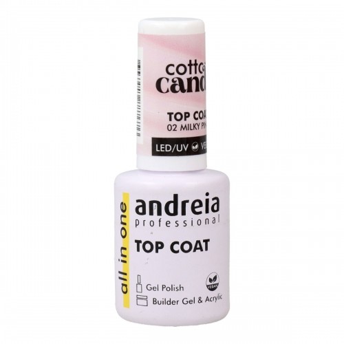 Nail Polish Fixer Andreia Cotton Candy Top Coat Nº 02 Milky Pink 10,5 ml image 1