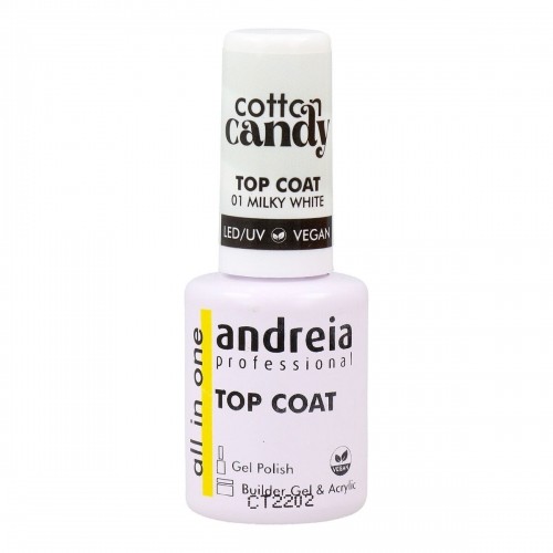 Nail Polish Fixer Andreia Cotton Candy Top Coat Nº 01 Milky White 10,5 ml image 1