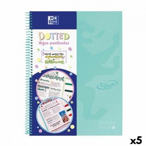 Notebook Oxford Europeanbook 0 School Touch Points Mint A4 80 Sheets (5 Units) image 1