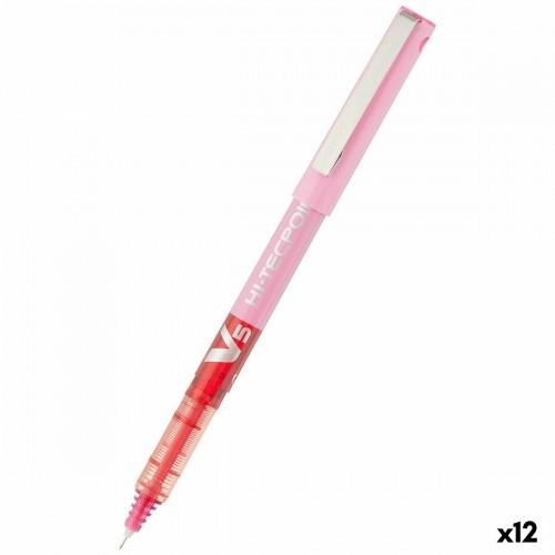 Liquid ink pen Pilot V-5 Hi-Tecpoint Pink 0,3 mm (12 Units) image 1