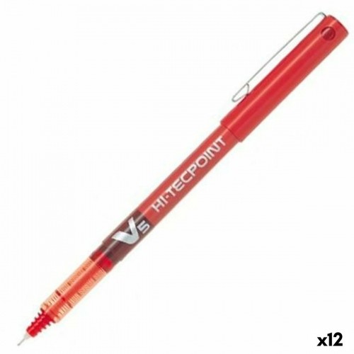 Ручка с жидкими чернилами Pilot V-5 Hi-Tecpoint Красный 0,3 mm (12 штук) image 1
