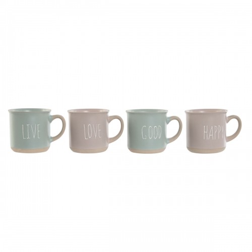 Набор из кофейных чашек Home ESPRIT Синий Розовый Керамика 4 Предметы 180 ml image 1