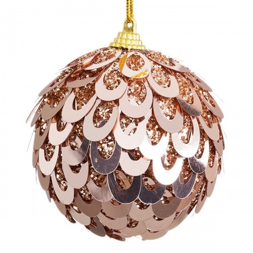 Christmas Baubles Bronze Plastic Polyfoam 6 x 6 x 6 cm (6 Units) image 1