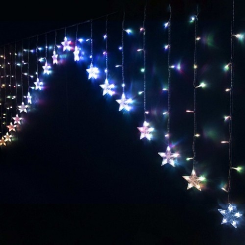 Bigbuy Christmas Светодиодные занавески Разноцветный Звезды image 1
