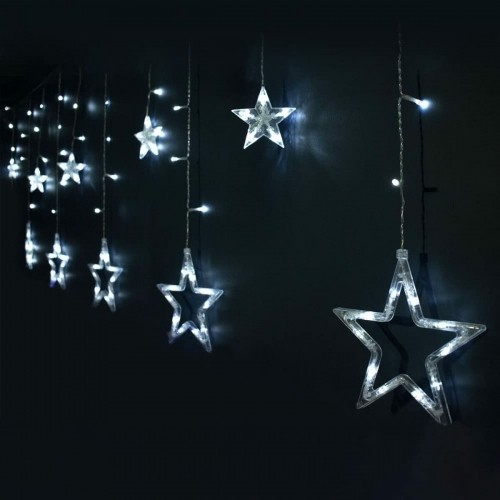 Bigbuy Christmas LED aizkaru gaismas Balts Zvaigznes image 1