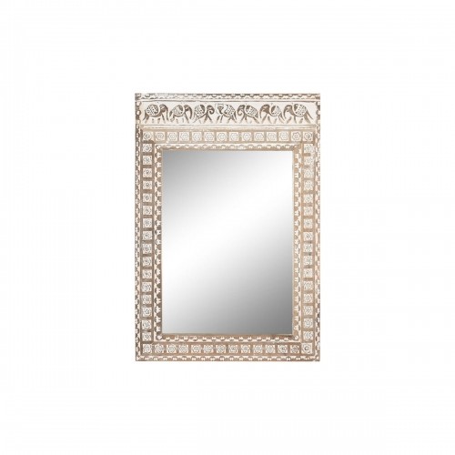 Настенное зеркало Home ESPRIT Белый Натуральный Древесина манго Слон Индиец 83 x 4 x 121 cm image 1