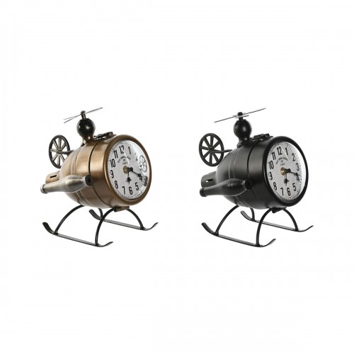 Настольные часы Home ESPRIT Melns Bronza PVC Metāls Loft 18 x 23 x 24 cm (2 gb.) image 1