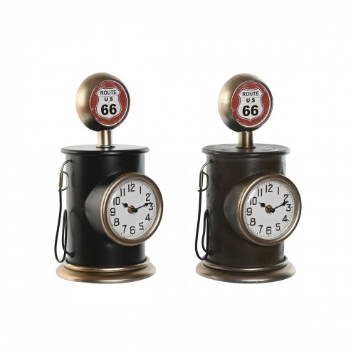 Настольные часы Home ESPRIT Чёрный Позолоченный Металл полипропилен Vintage 17 x 18 x 34,5 cm (2 штук) image 1