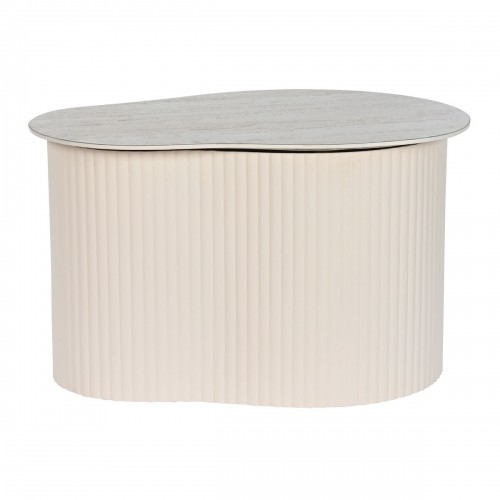 Side table Home ESPRIT White Beige Light brown Metal Ceramic 70 x 46 x 38 cm image 1