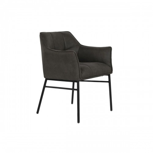Chair DKD Home Decor Black Dark brown Dark grey 60 x 60 x 84 cm image 1