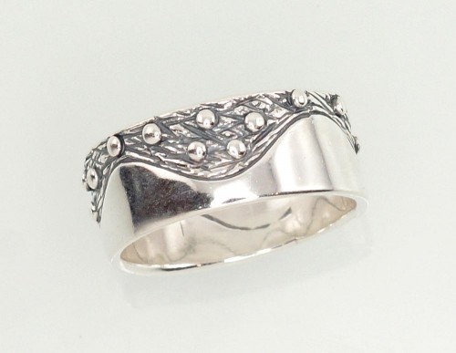 Серебряное кольцо #2101182(POx-Bk), Серебро 925°, оксид (покрытие), Размер: 18, 4.7 гр. image 1