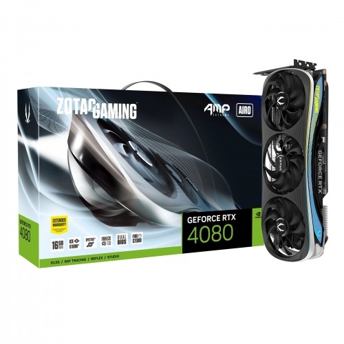 Zotac GeForce RTX 4080 AMP EXTREME AIRO Grafikkarte - 16GB GDDR6X, 1x HDMI, 3x DP image 1