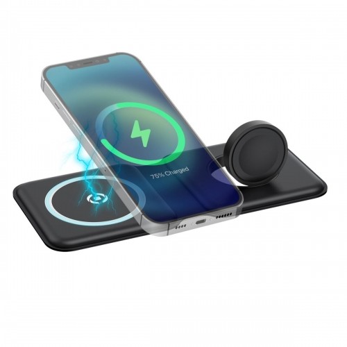 Wireless Charger with Mobile Holder Celly MAGFOLD2IN1BK Black image 1