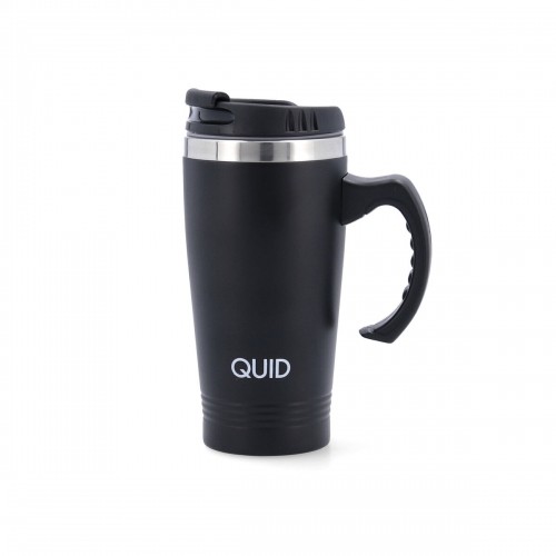 Thermal Cup with Lid Quid Cocco With handle Stainless steel Black 450 ml image 1