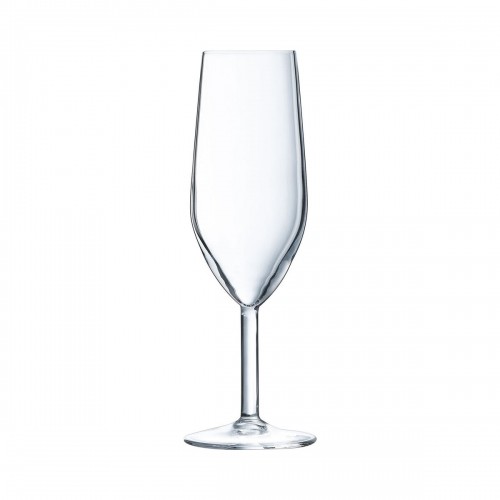 Set of cups Arcoroc Silhouette Champagne Transparent Glass 180 ml (6 Units) image 1