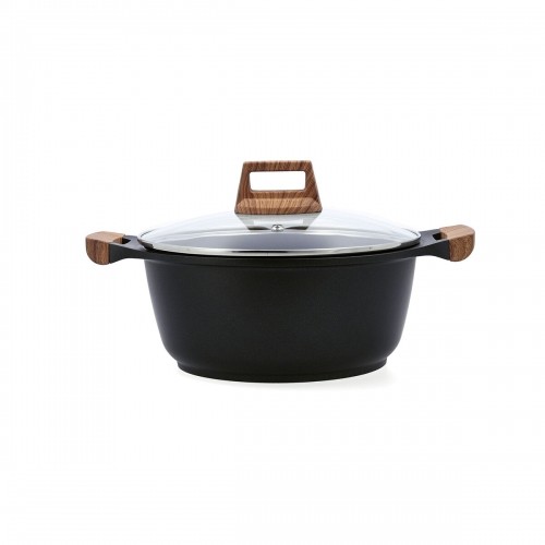 Casserole with lid Quid Karbon Cast aluminium Black 20 cm image 1