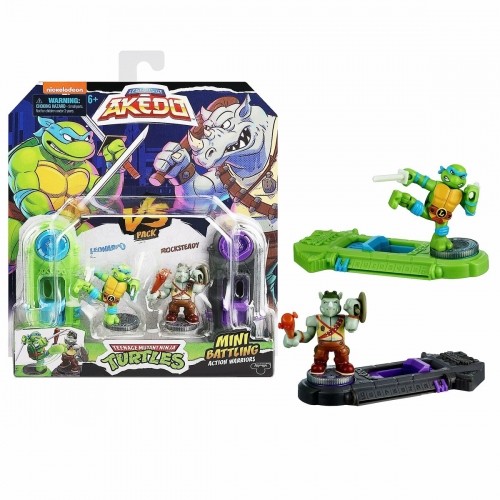 Combat figures Teenage Mutant Ninja Turtles Legends of Akedo: Leonardo vs Rocksteady image 1