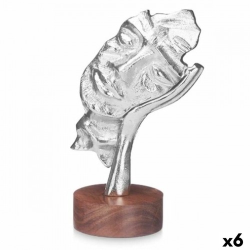 Decorative Figure Face Silver Wood Metal 16,5 x 26,5 x 11 cm image 1