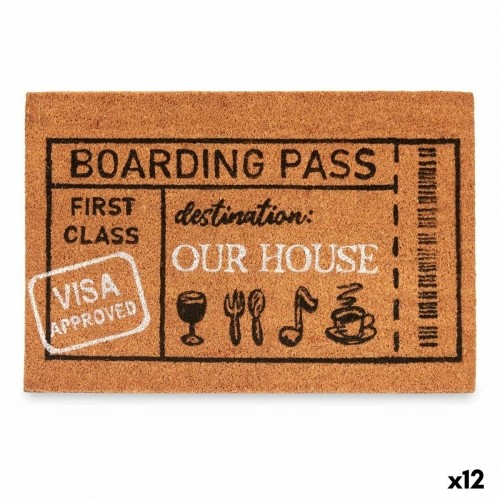 Gift Decor Kāju slaukāmais paklājs Boarding Pass Dabisks 60 x 1 x 40 cm (12 gb.) image 1