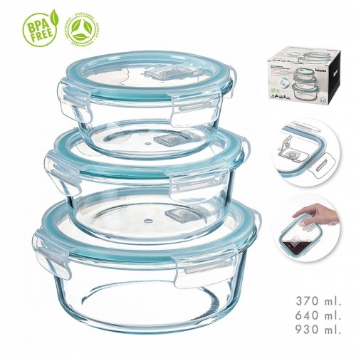 Set of Stackable Hermetically-sealed Kitchen Containers Kozina Circular 3 Pieces image 1