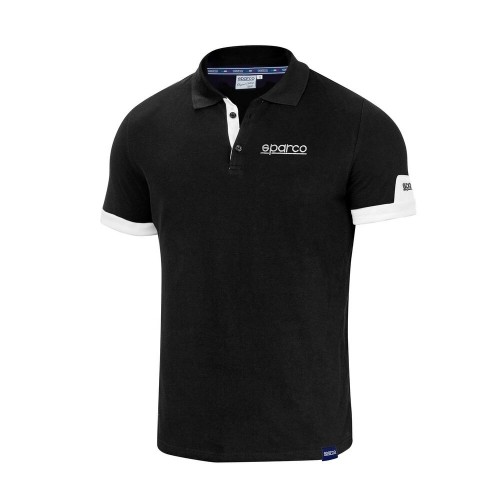 Short Sleeve Polo Shirt Sparco S01322NR2M Black M image 1