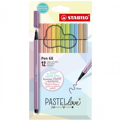 Set of Felt Tip Pens Stabilo Pastel Love Multicolour Cake (12 Pieces) image 1