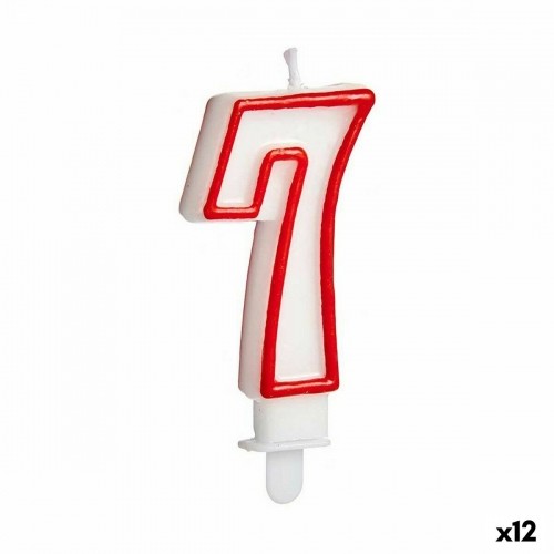 Bigbuy Party Вуаль День рождения Номера 7 Красный Белый (12 штук) image 1