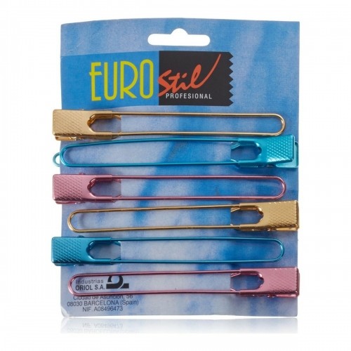 Hair clips Eurostil 6 Pinza Colours (6 uds) image 1